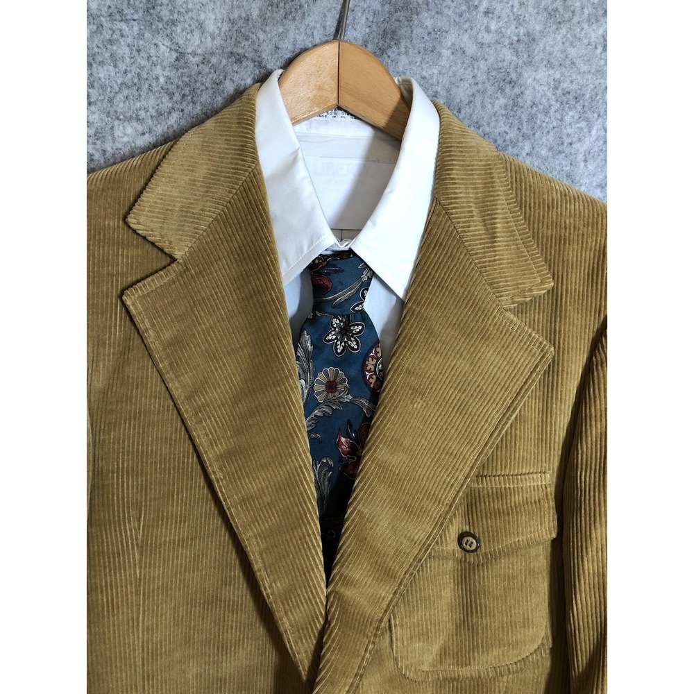 PBM Clothes Blazer Mens 40L Brown Sport Coat Jacket Corduroy Business Casual USA